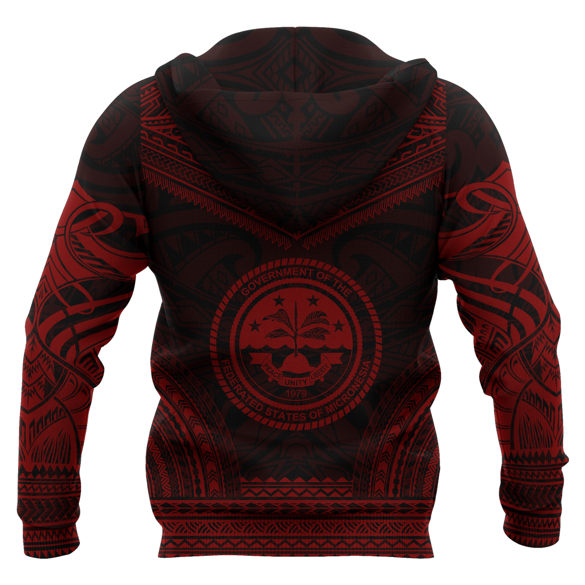 Micronesia Polynesian Chief Hoodie Red Version - Polynesian Pride