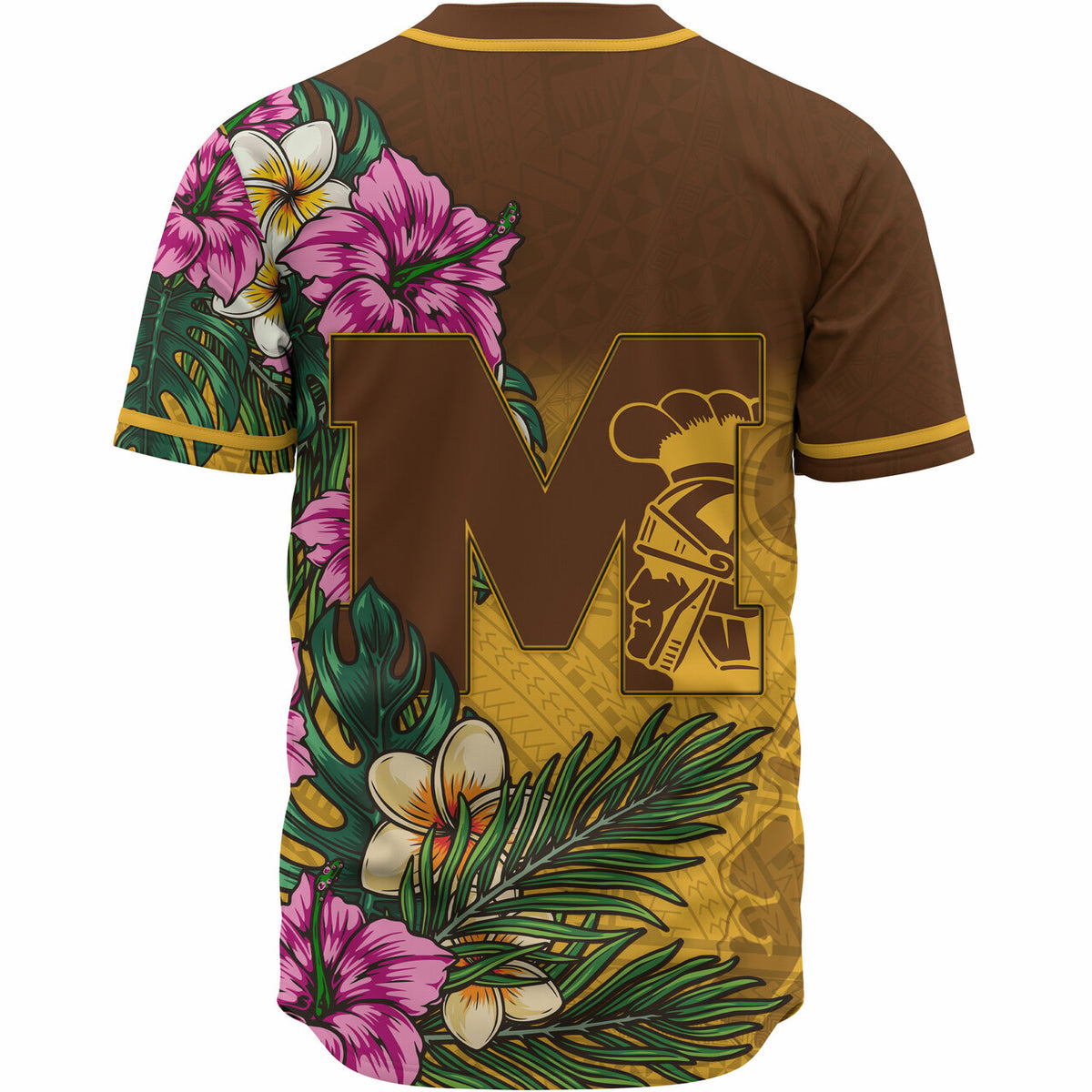 Hawaii Custom Personalised Baseball Shirt - Mililani Trojan High School Hawaiian Tropical Flowers Baseball Shirt LT10 - Polynesian Pride