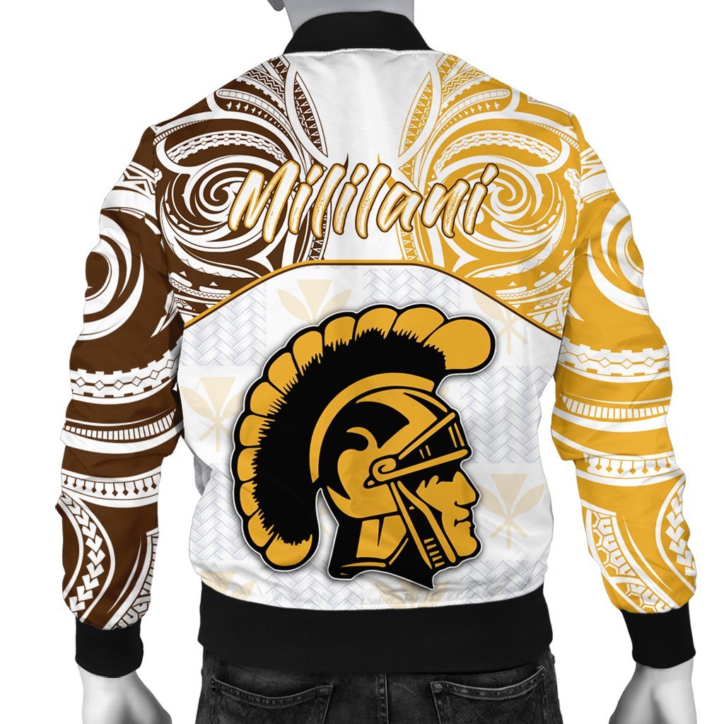 hawaiiMen's Bomber Jacket - Kanaka Mililani High School Men's Bomber Jacket Demodern Style AH - Polynesian Pride