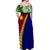 PNG Hibiscus Tribal Pattern Off Shoulder Long Dress - Milne Bay Province LT7 - Polynesian Pride