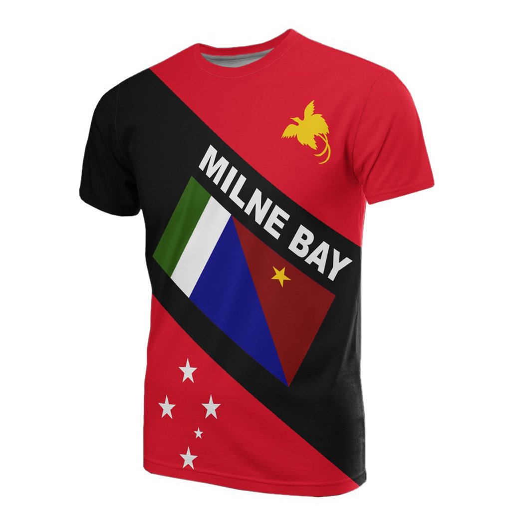 Papua New Guinea T Shirt PNG Flag Milne Bay Province Flag Unisex Red - Polynesian Pride