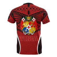 Tonga Polynesian All Over T Shirt Red Pattern - Polynesian Pride