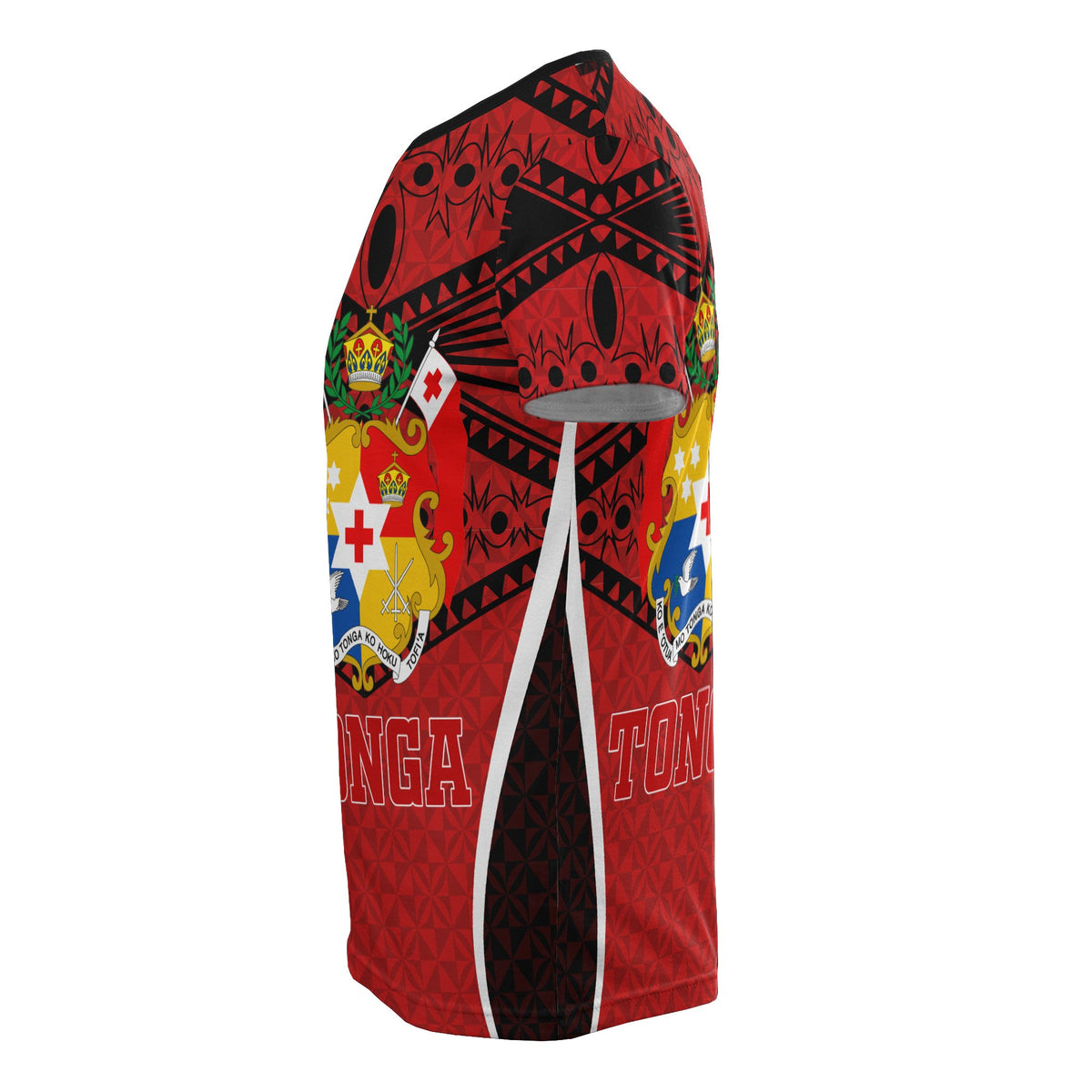 Tonga Polynesian All Over T Shirt Red Pattern - Polynesian Pride