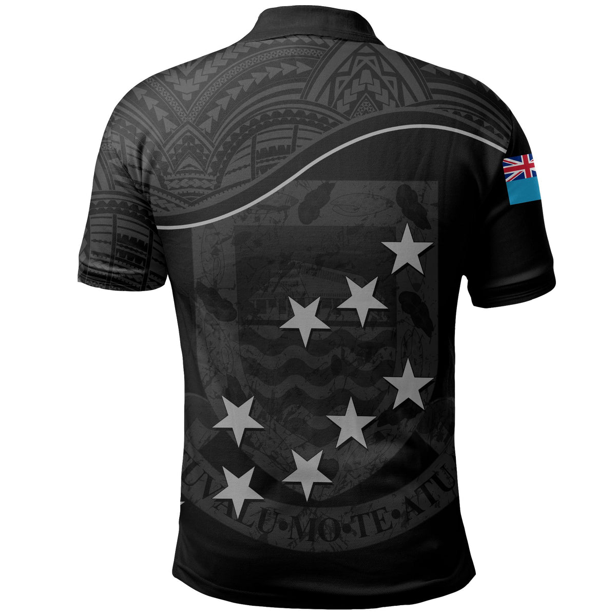 Tuvalu Polo Shirt Tuvalu Flag Coat Of Arms Black A02 - Polynesian Pride