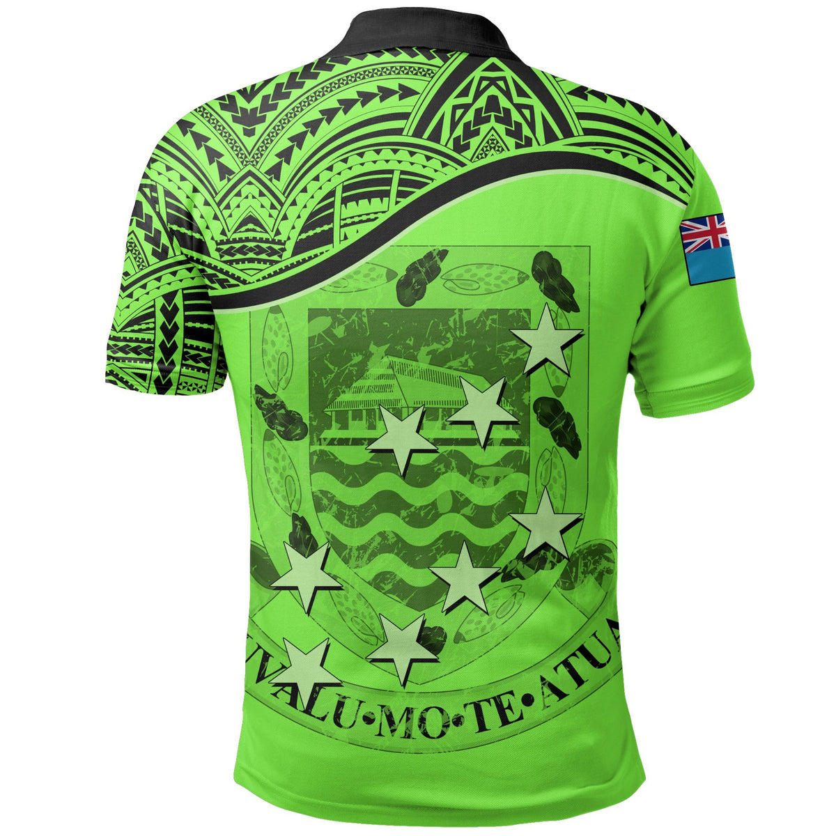 Tuvalu Polo Shirt Tuvalu Flag Coat Of Arms Green A02 - Polynesian Pride