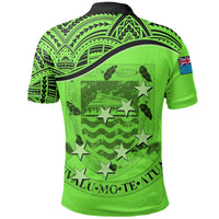 Tuvalu Polo Shirt Tuvalu Flag Coat Of Arms Green A02 - Polynesian Pride