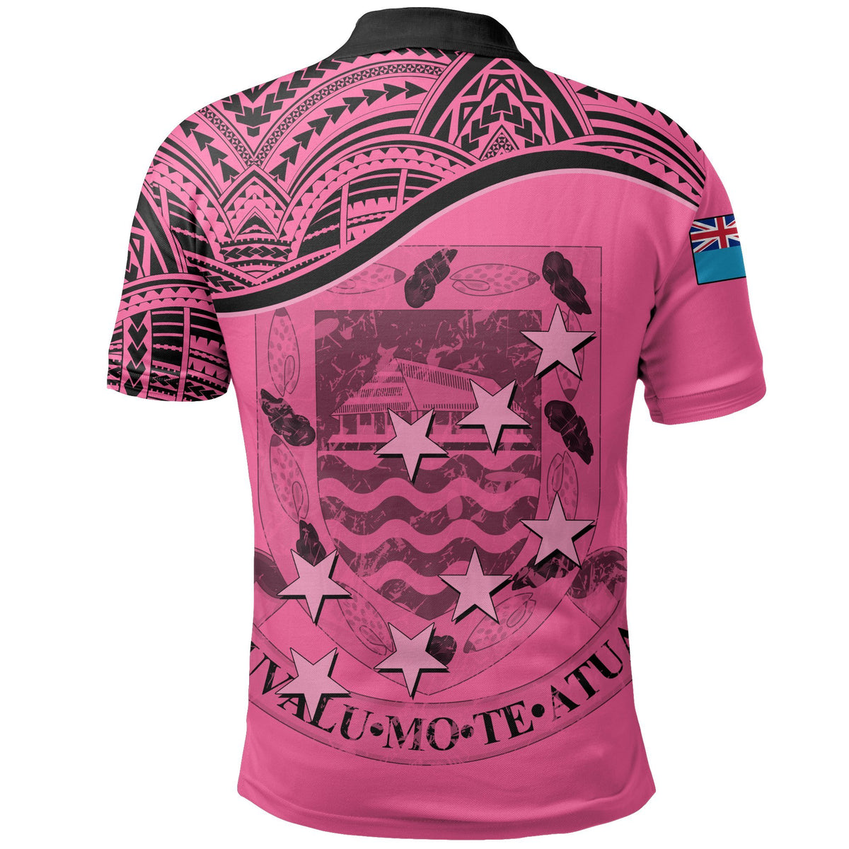 Tuvalu Polo Shirt Tuvalu Flag Coat Of Arms Pink A02 - Polynesian Pride
