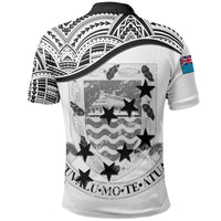 Tuvalu Polo Shirt Tuvalu Flag Coat Of Arms White A02 - Polynesian Pride