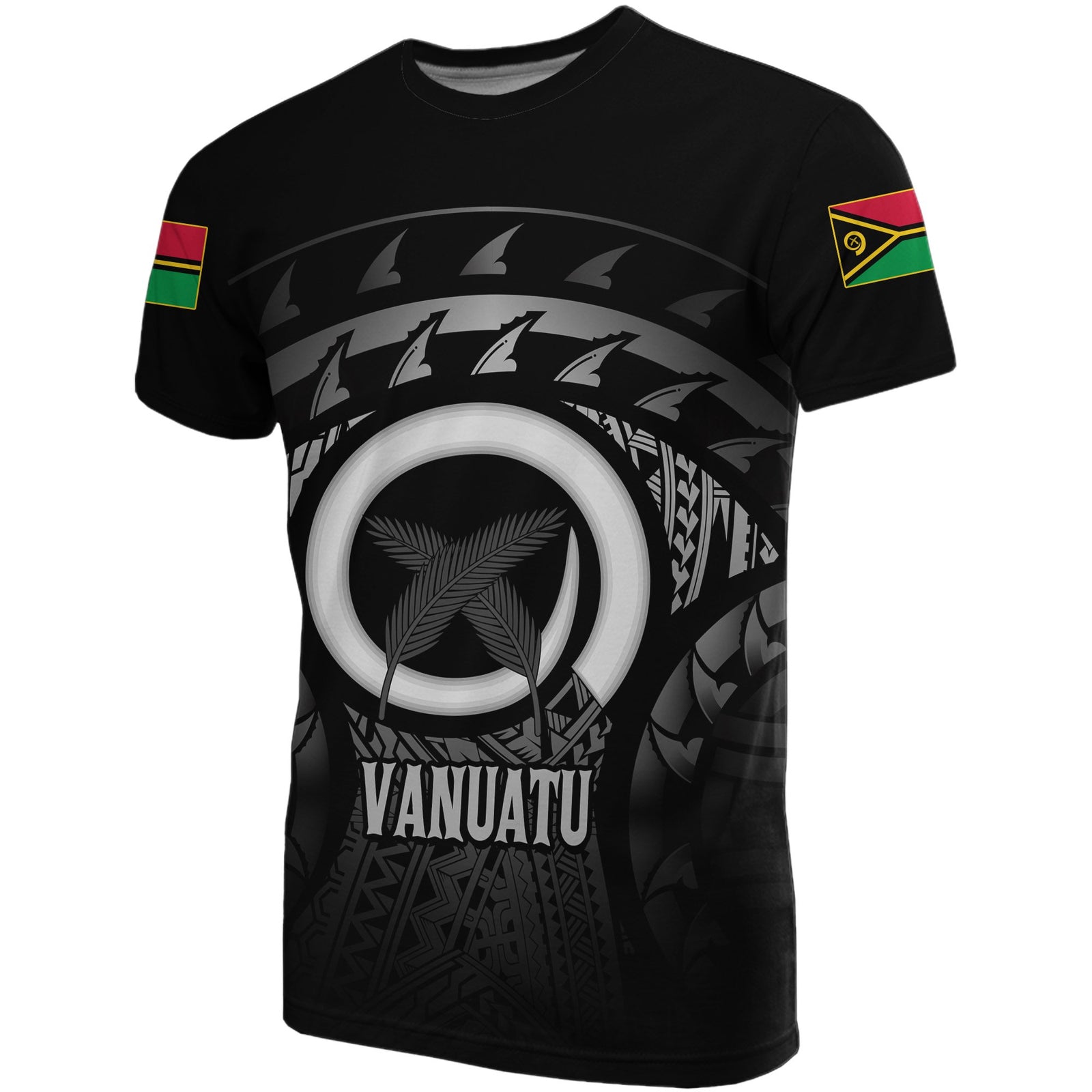 Vanuatu T Shirt Vanuatuan FLag Turtle Hibiscus (Gray) Unisex Gray - Polynesian Pride