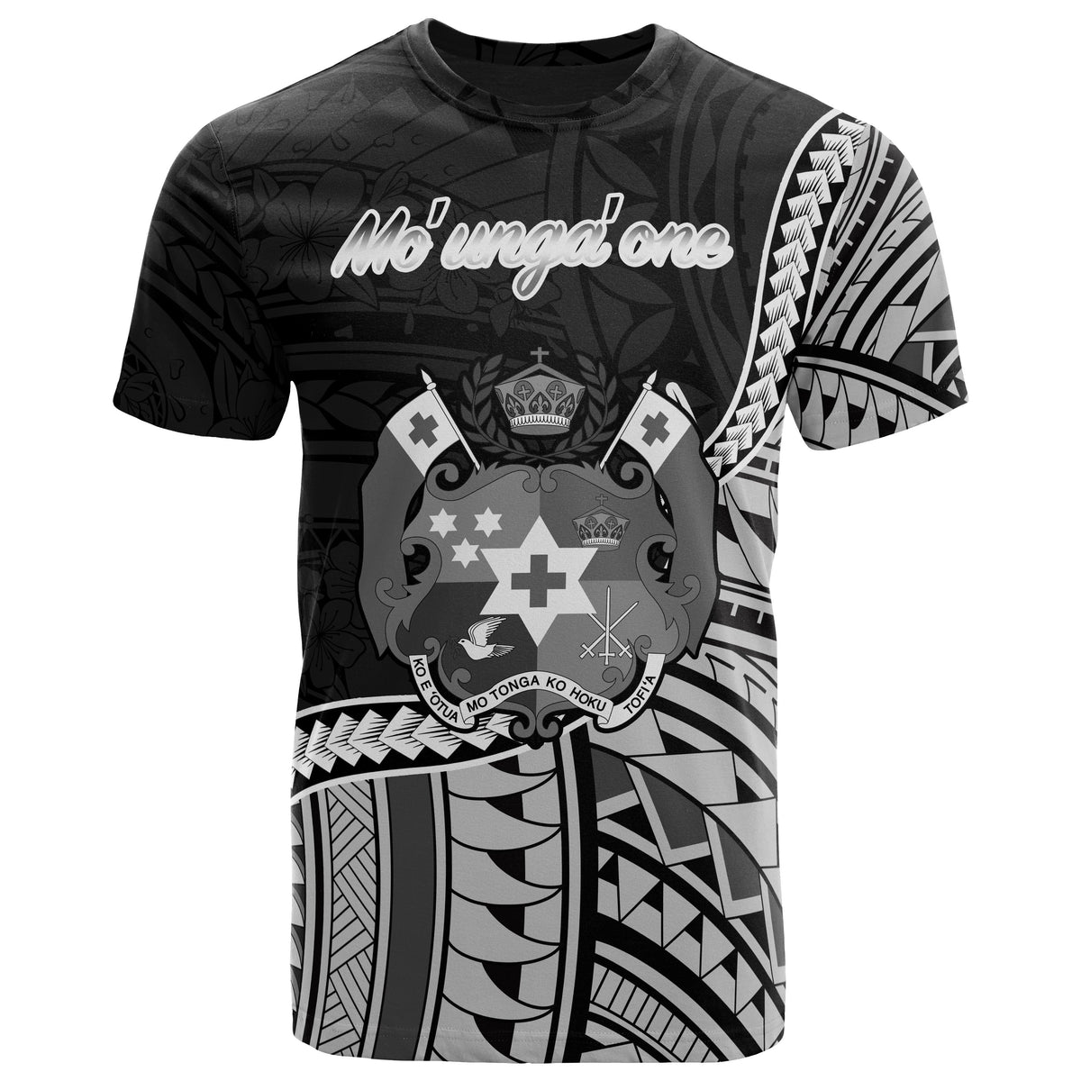 Tonga T Shirt Mo unga one Polynesian Patterns Unisex Black - Polynesian Pride