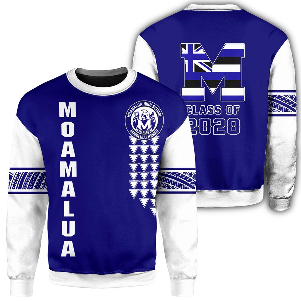 (Personalized) Hawaii - Moanalua High Custom Your Class Sweatshirt - AH Unisex Blue - Polynesian Pride