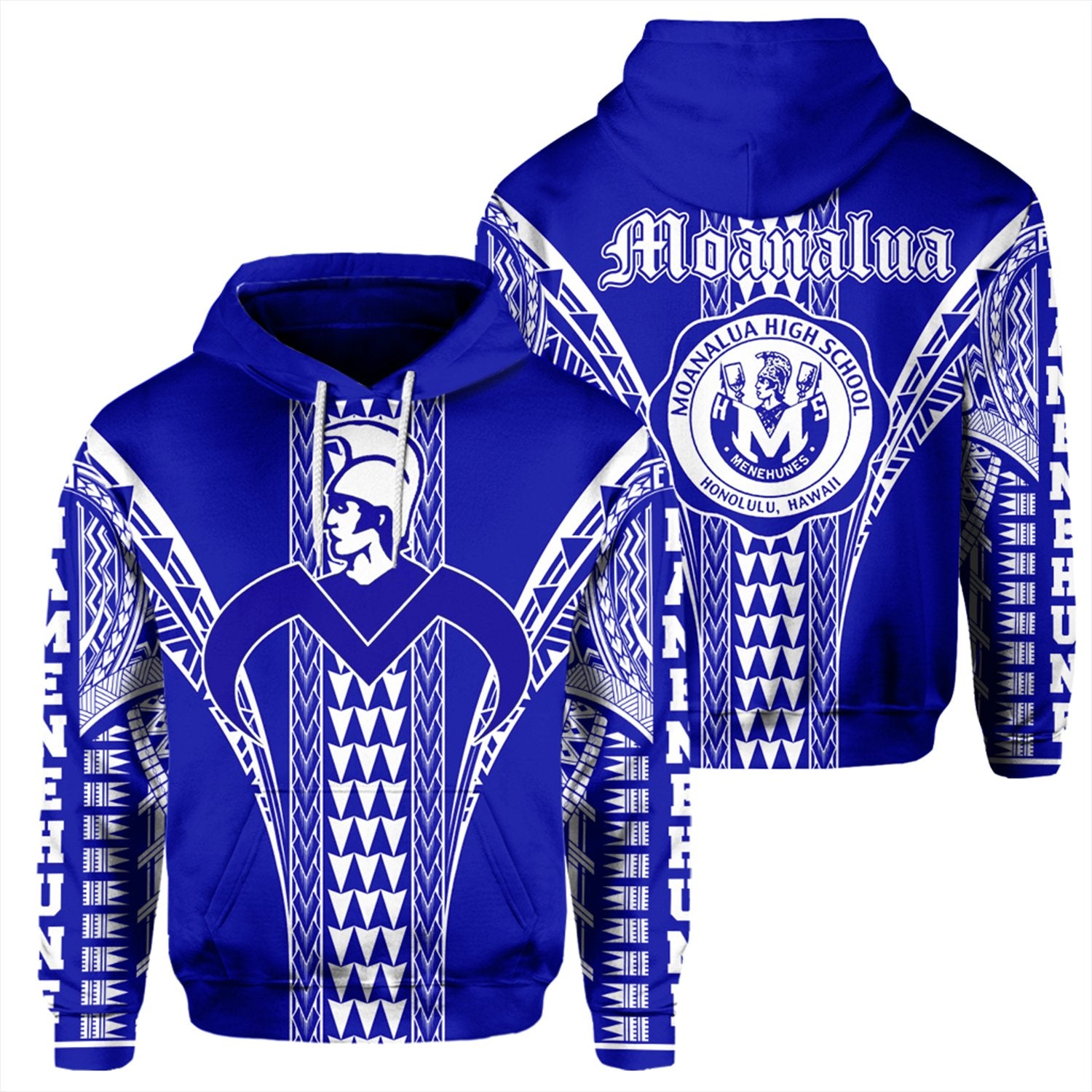 Hawaii Hoodie Moanalua High Pullover Hoodie Unisex Blue - Polynesian Pride