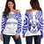 Hawaii - Kanaka Moanalua High School Off Shoulder Sweater Demodern Style AH White - Polynesian Pride