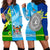 Vanuatu Malampa Province And Fiji Hoodie Dress Together LT8 Blue - Polynesian Pride