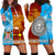 Fiji And Rotuma Tapa Pattern Hoodie Dress Together LT8 Blue - Polynesian Pride