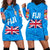 Fiji Day Hoodie Dress Flag Vibes LT8 Blue - Polynesian Pride