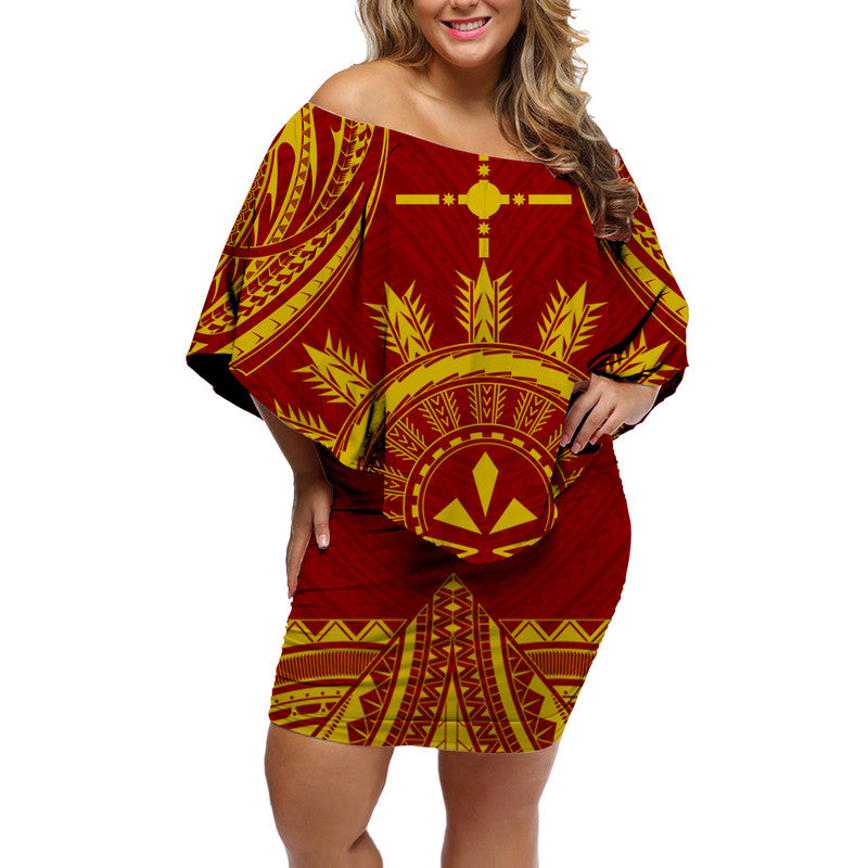 Rotuma Fiji Bula Off Shoulder Short Dress LT6 Women Red - Polynesian Pride