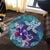 Hawaii Turtle Flowers And Palms Retro Round Carpet - AH - Polynesian Pride