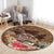 Kanaka Turtle Tropical Knit Background Round Carpet - AH - Polynesian Pride