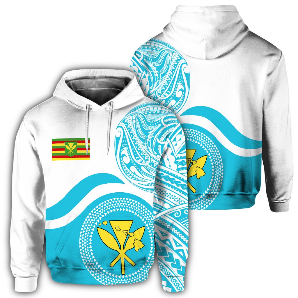 Hawaii Kanaka Map Hoodie Waveshape Style Unisex Art - Polynesian Pride