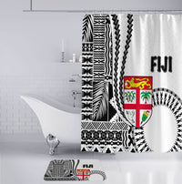 Fiji Bathroom Set Masi Tapa Patterns White Style LT6 - Polynesian Pride