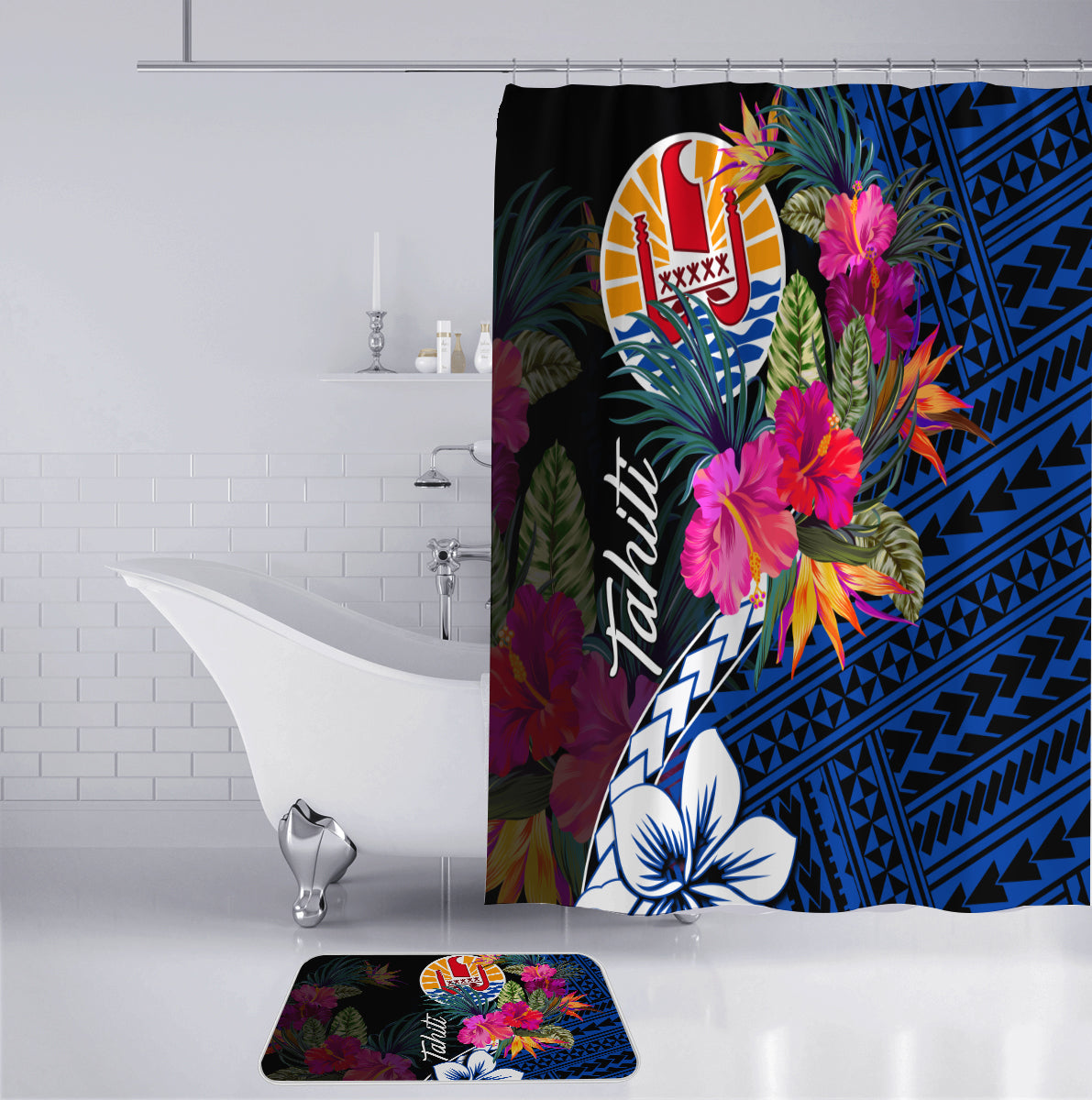Tahiti Bathroom Set Polynesian With Hibiscus No.2 LT6 - Polynesian Pride