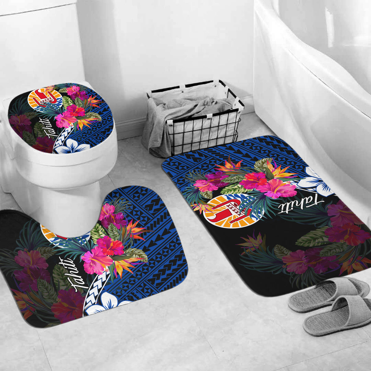 Tahiti Bathroom Set Polynesian With Hibiscus No.2 LT6 - Polynesian Pride