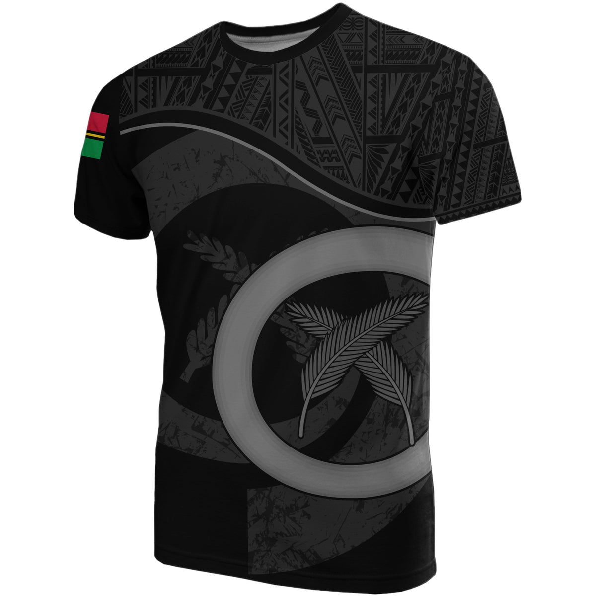 Vanuatu T Shirt Vanuatuan Flag Black A02 Unisex Black - Polynesian Pride