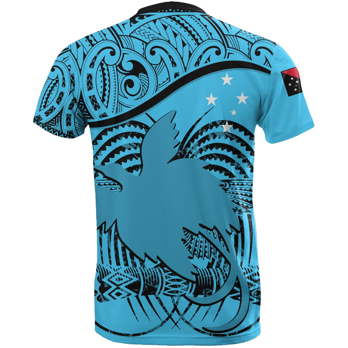 Papua New Guinea T Shirt Papua New Guinea Flag Coat Of Arms Bleu Clair A02 - Polynesian Pride