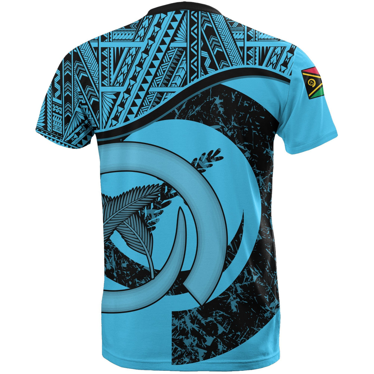 Vanuatu T Shirt Vanuatuan Flag Bleu Clair A02 - Polynesian Pride