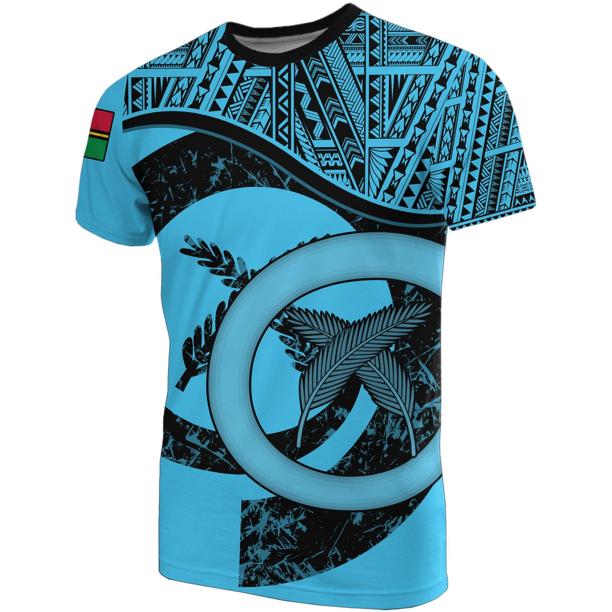 Vanuatu T Shirt Vanuatuan Flag Bleu Clair A02 Unisex Art - Polynesian Pride