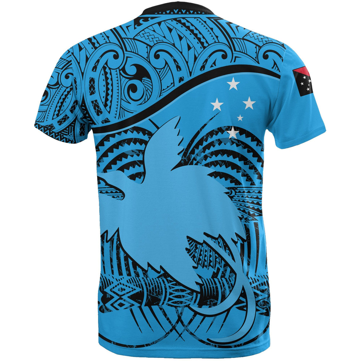 Papua New Guinea T Shirt Papua New Guinea Flag Coat Of Arms Blue A02 - Polynesian Pride