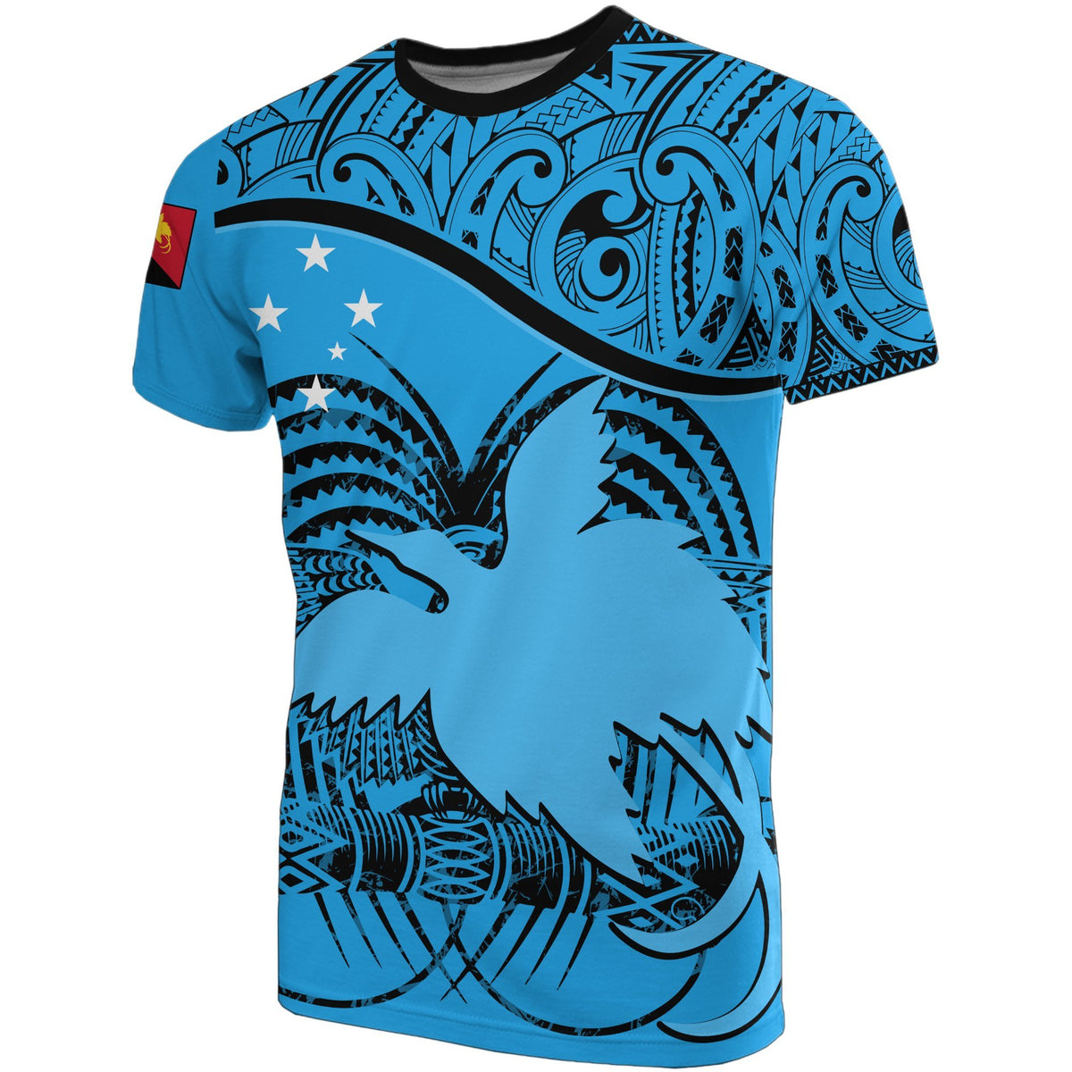 Papua New Guinea T Shirt Papua New Guinea Flag Coat Of Arms Blue A02 Unisex Blue - Polynesian Pride