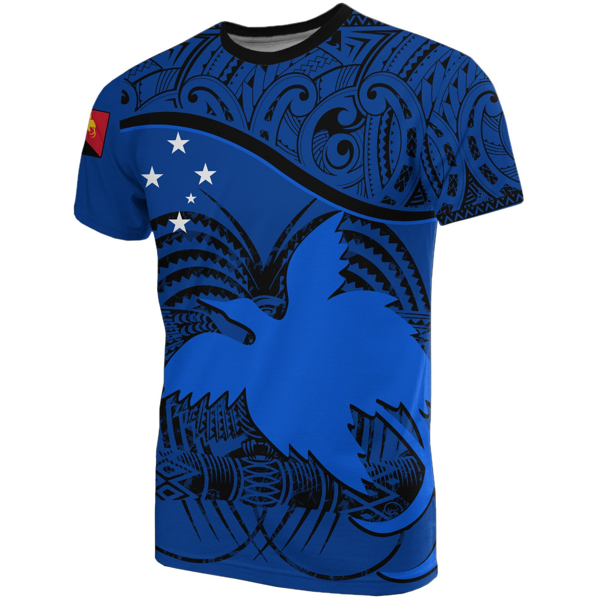 Papua New Guinea T Shirt Papua New Guinea Flag Coat Of Arms Dark Blue A02 Unisex Dark Blue - Polynesian Pride