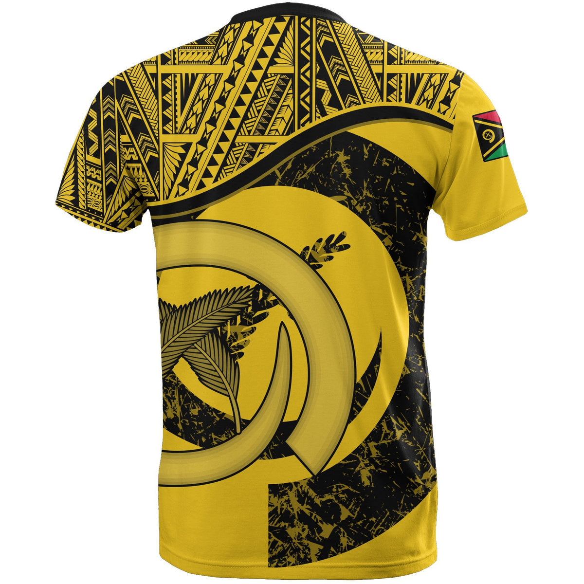 Vanuatu T Shirt Vanuatuan Flag Yellow A02 - Polynesian Pride