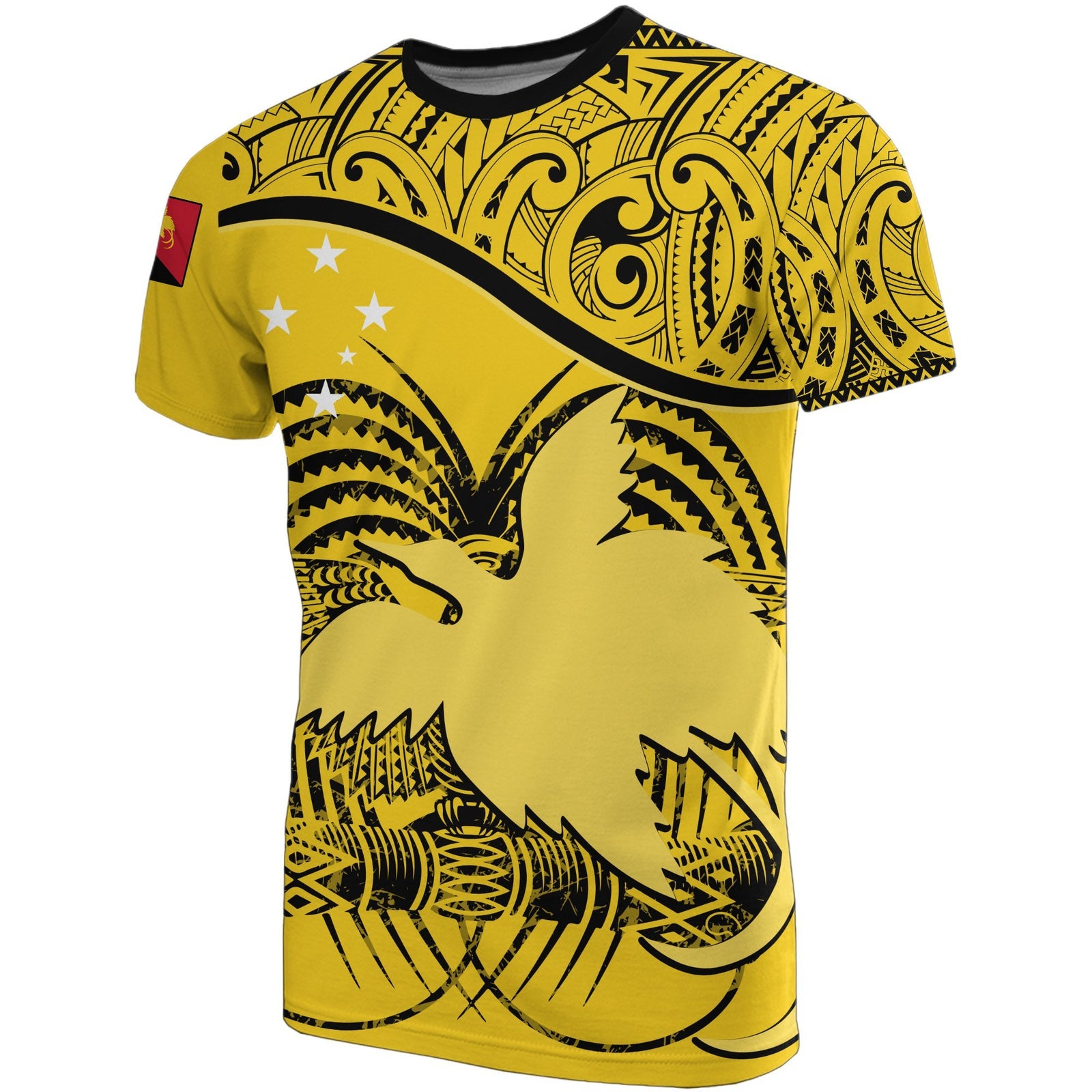 Papua New Guinea T Shirt Papua New Guinea Flag Coat Of Arms Yellow A02 Unisex Yellow - Polynesian Pride
