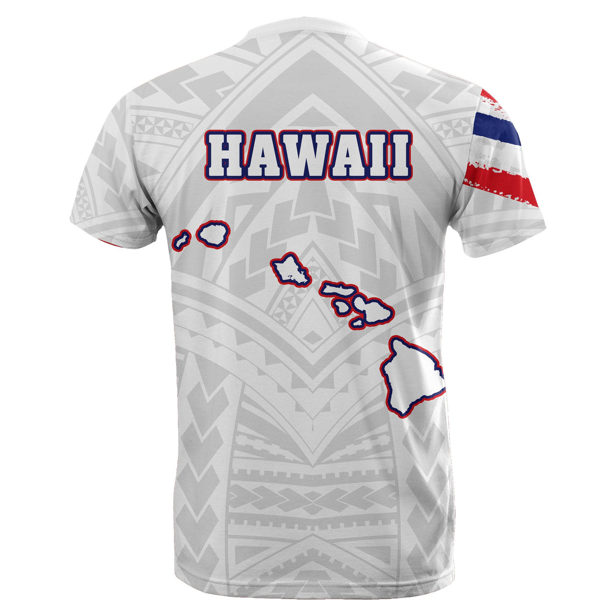 Hawaii Flag Polynesian T Shirt White - Polynesian Pride