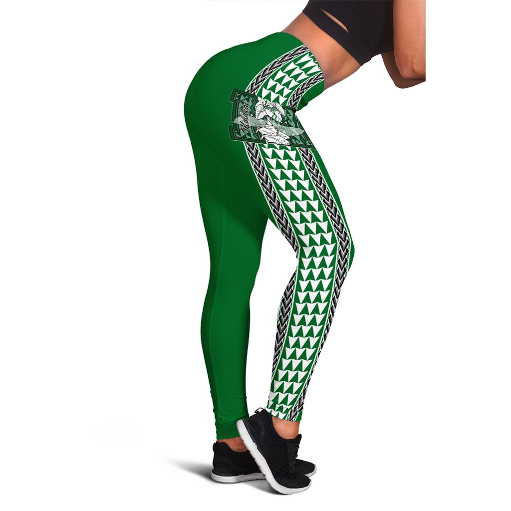 Hawaii - Molokai High Women's Leggings - AH Green - Polynesian Pride