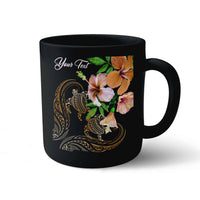 (Personalized) Hawaii Couple Turtle Kanaka Hibiscus Valentine Mug - Eras Style - AH Mug 11oz Black - Polynesian Pride