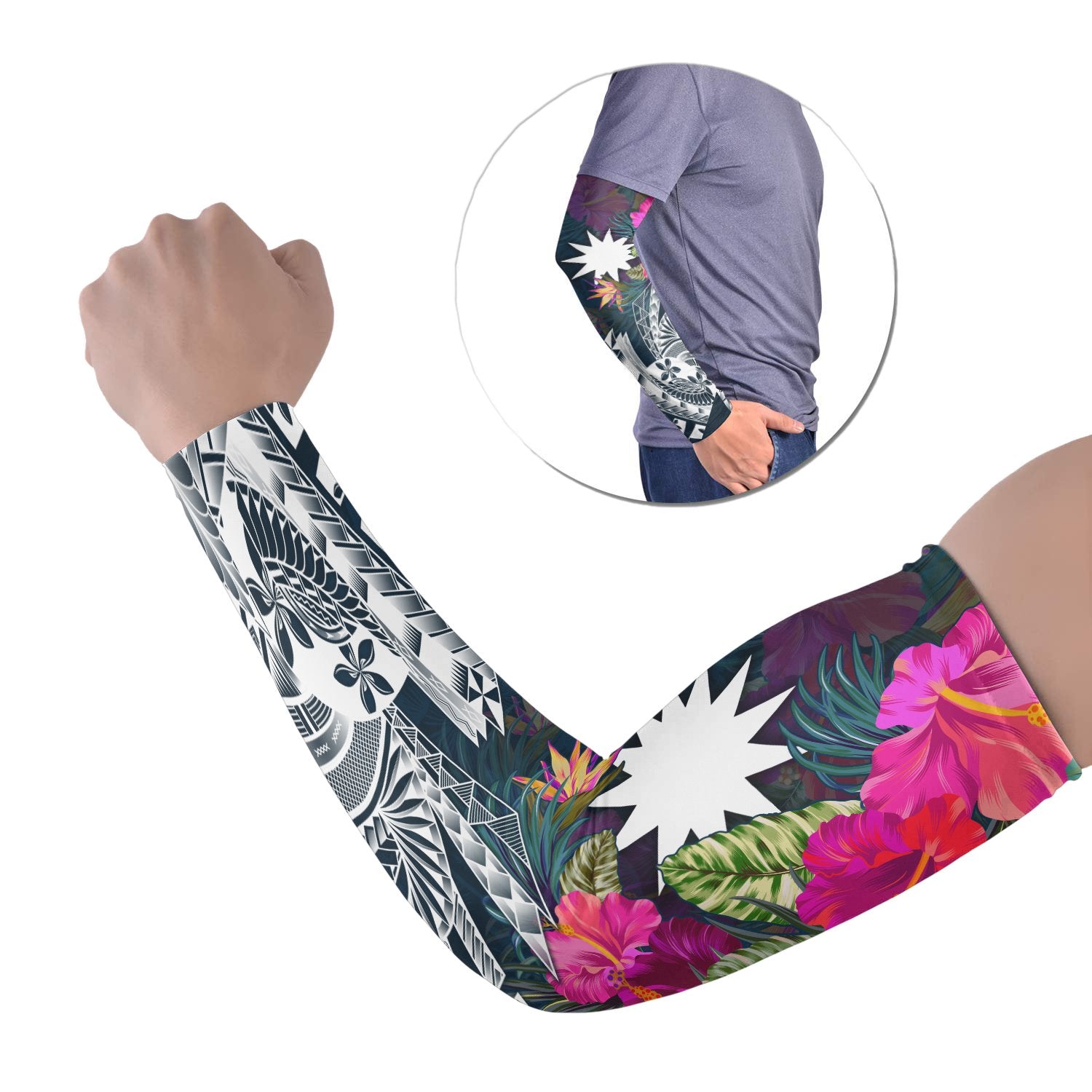 Nauru Arm Sleeve (Set of 2) - Summer Vibes Set of 2 Black - Polynesian Pride