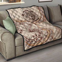 Nauru Premium Quilt - Hibiscus Flowers Vintage Style - Polynesian Pride