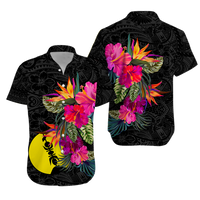 New Caledonia Polynesian Hibiscus Tribal Matching Dress and Hawaiian Shirt LT12 - Polynesian Pride