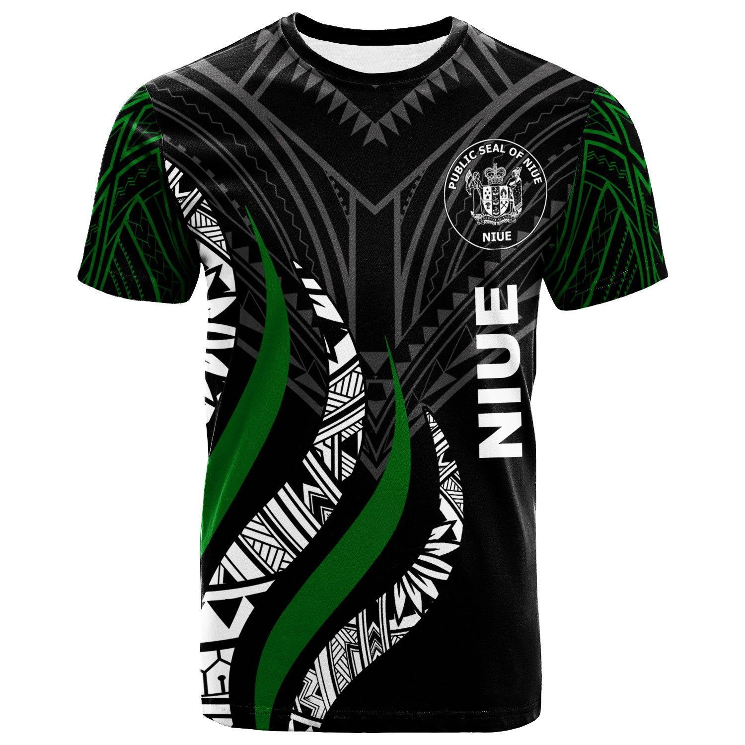 Niue T Shirt Niue Strong Fire Pattern Unisex Black - Polynesian Pride