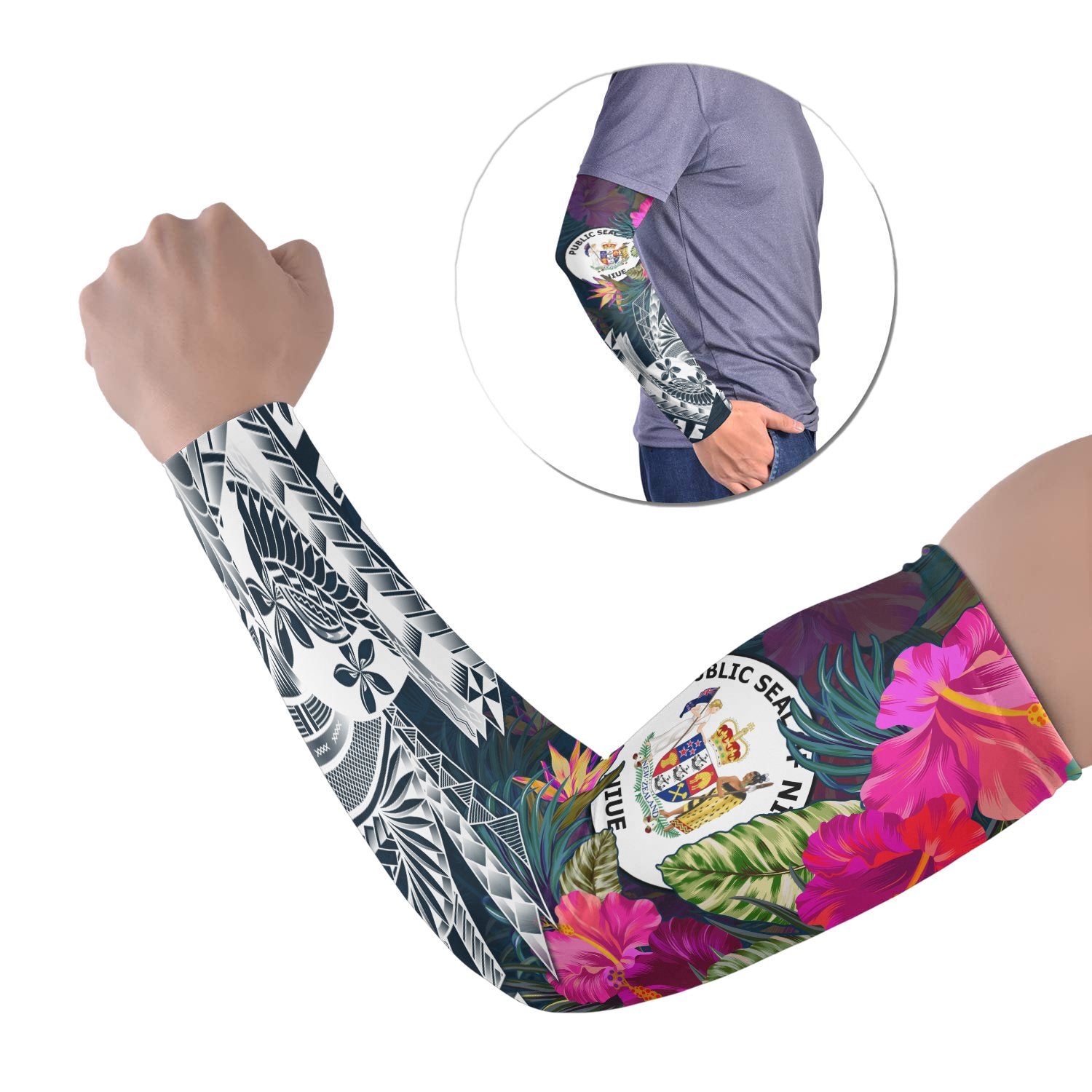 Niue Arm Sleeve (Set of 2) - Summer Vibes Set of 2 Black - Polynesian Pride