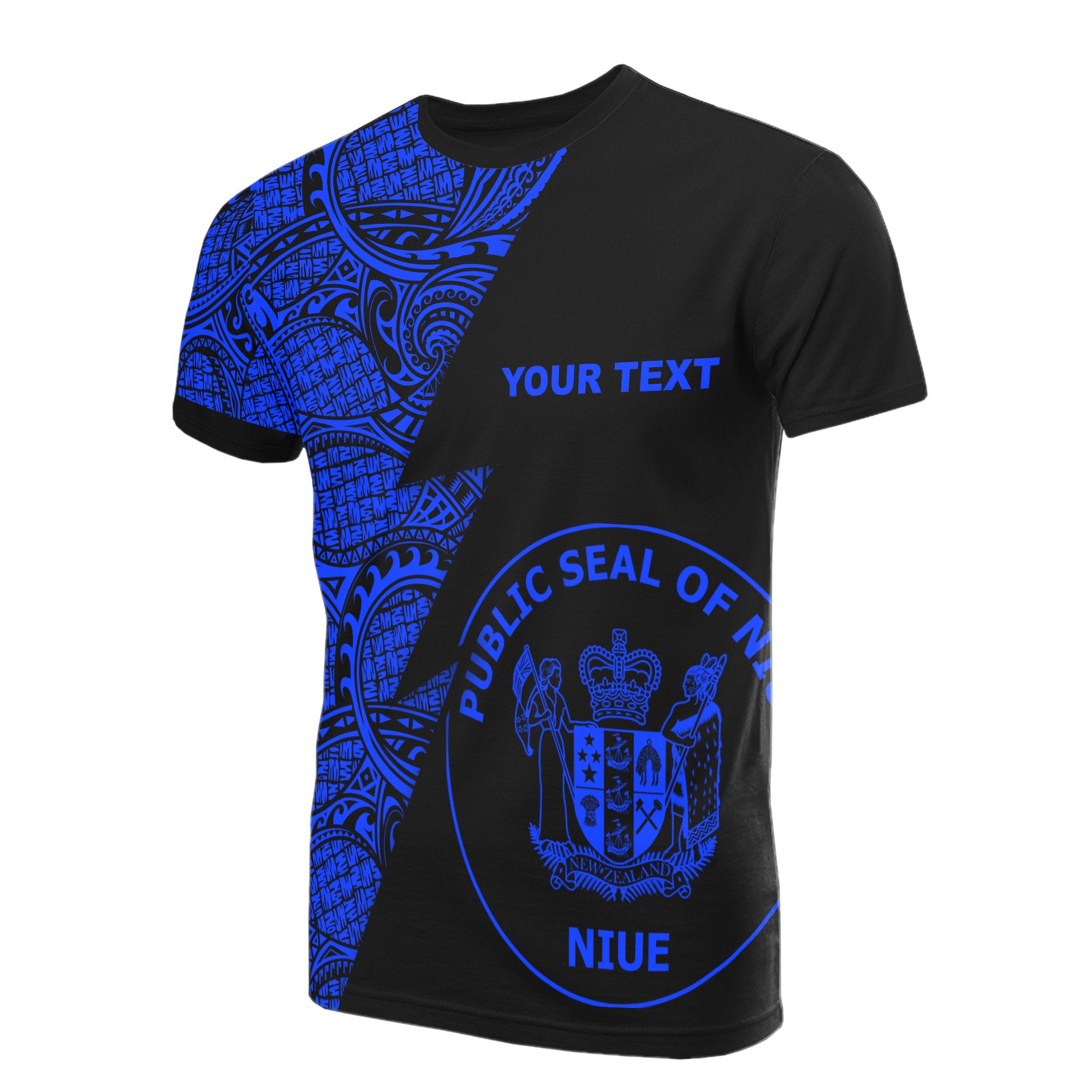 Niue Custom T Shirt Polynesian Pattern Blue Style Unisex Blue - Polynesian Pride