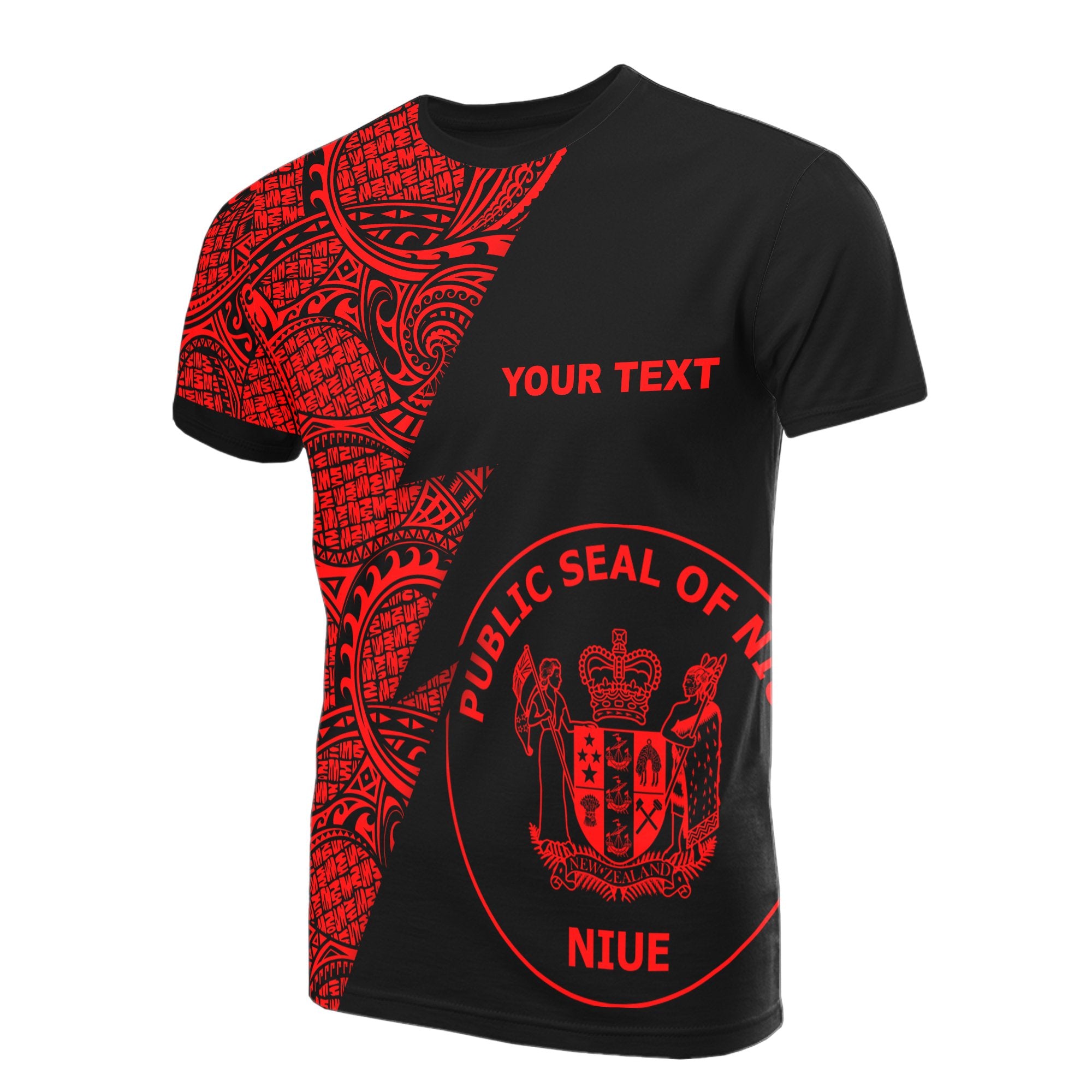 Niue Custom T Shirt Polynesian Pattern Red Style Unisex Red - Polynesian Pride