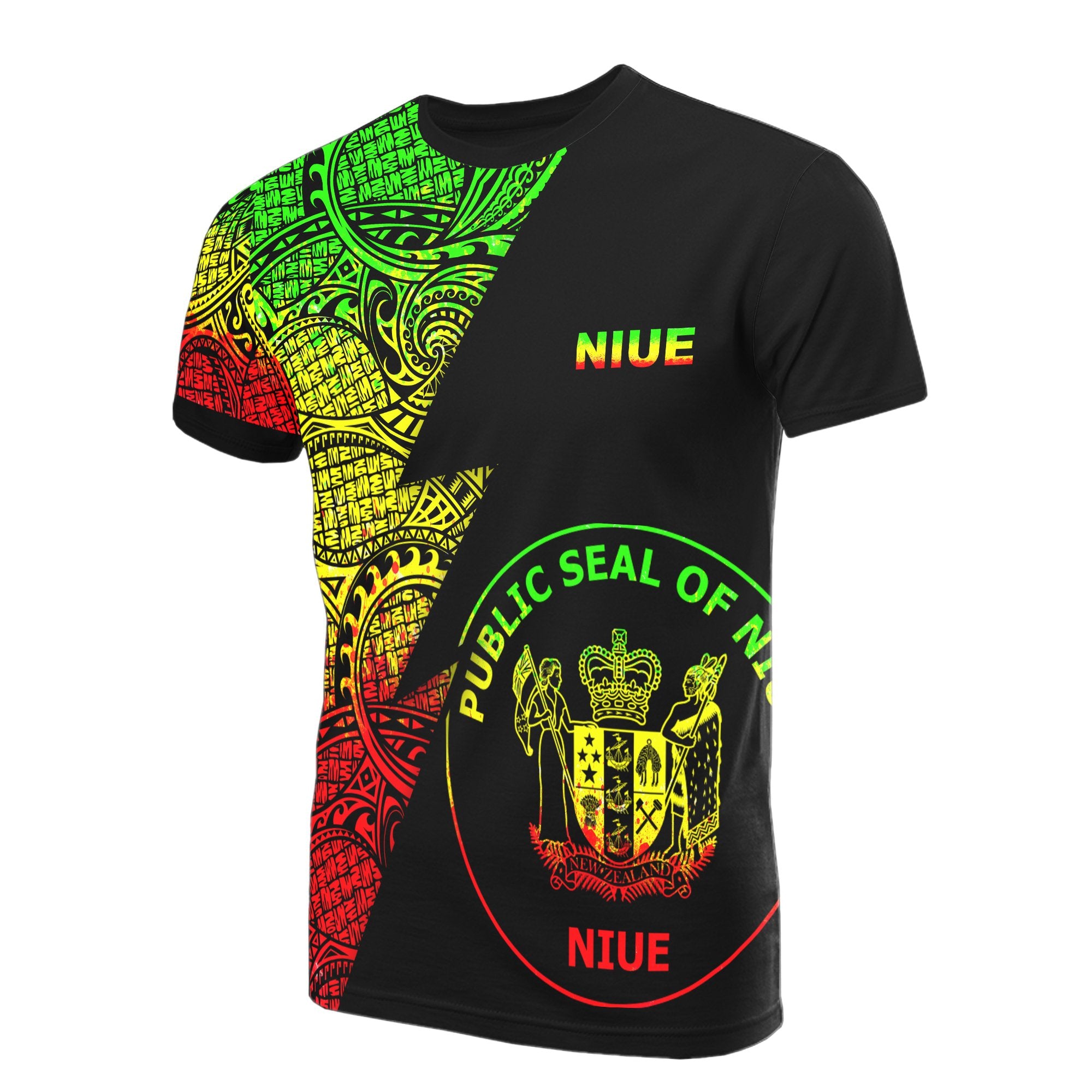 Niue T Shirt Polynesian Pattern Reggae Flash Style Unisex Reggae - Polynesian Pride