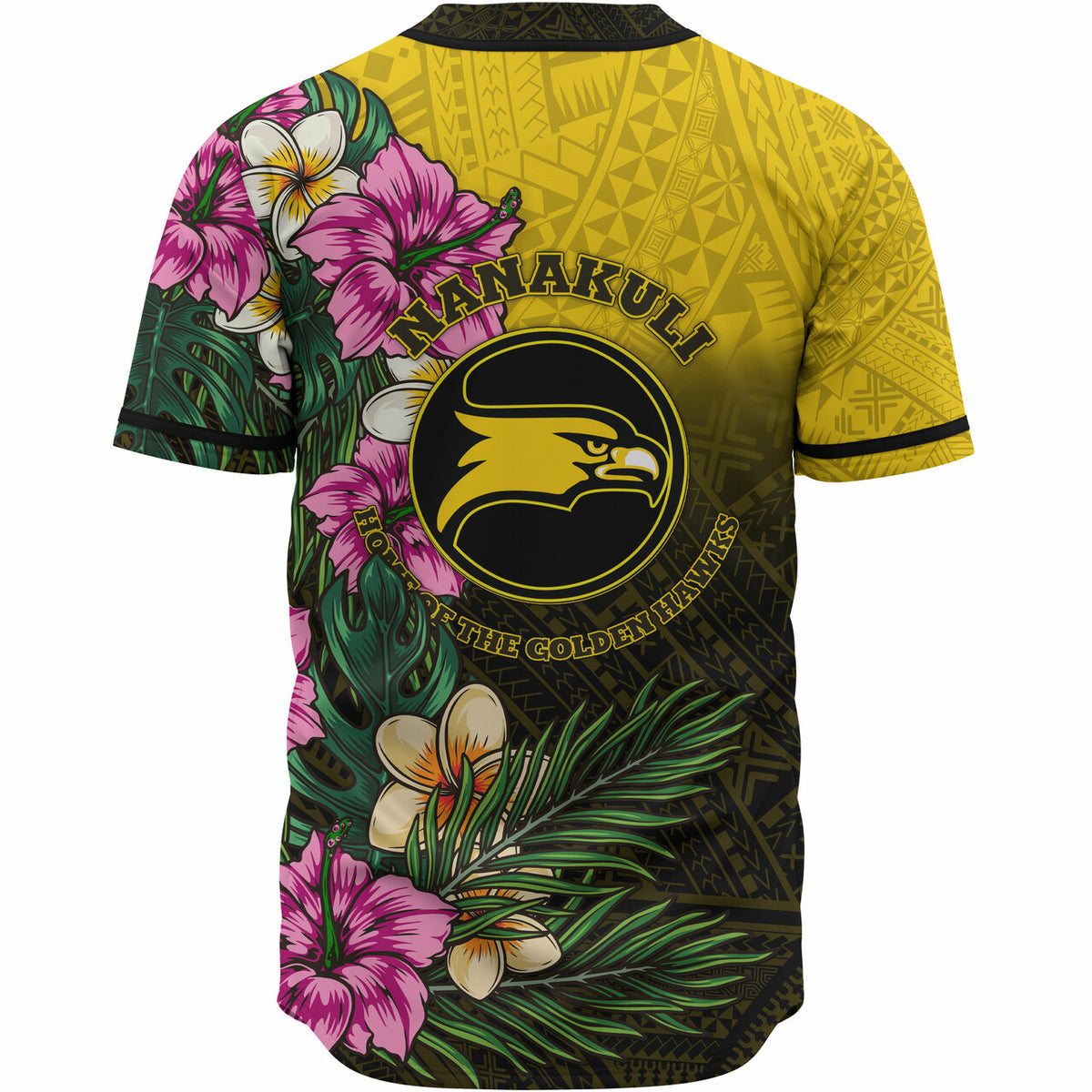 Hawaii Custom Personalised Baseball Shirt - Nanakuli High and Intermediate School Hawaiian Tropical Flowers LT10 - Polynesian Pride