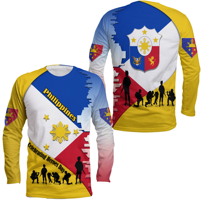 Philippines Long Sleeve Shirt Celebrating Heroes Day LT9 Unisex Yellow - Polynesian Pride