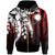 Nauru Zip Hoodie Vertical Stripes Style Unisex Red - Polynesian Pride